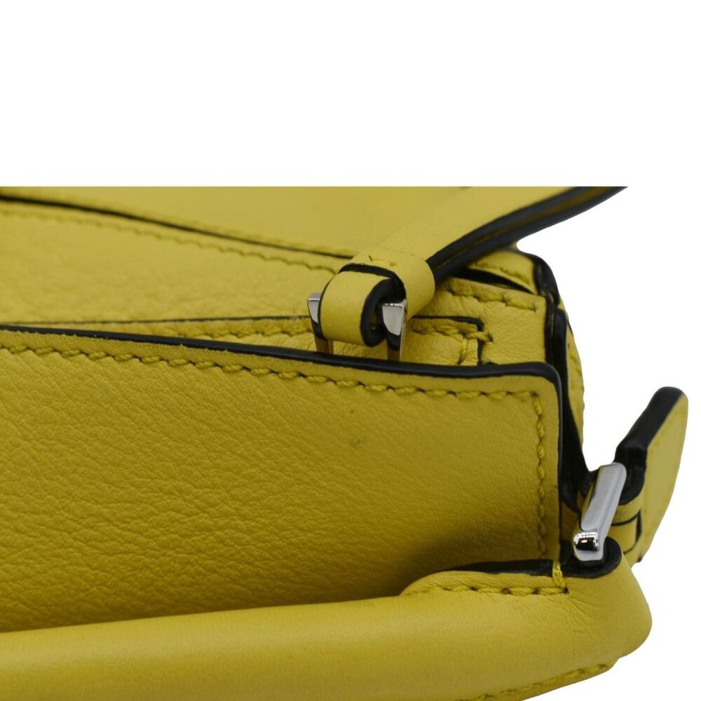 LOEWE Nano Puzzle Leather Shoulder Bag Yellow - Picture 10 of 13